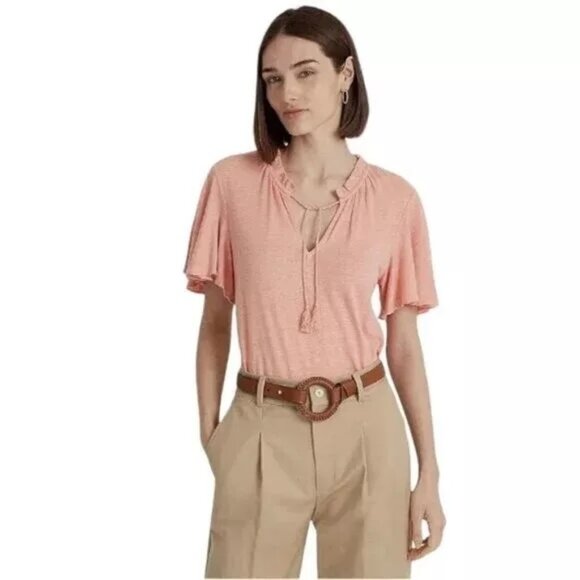 Lauren Ralph Lauren Flutter Sleeve Peasant Top plus size 3X - Picture 1 of 12
